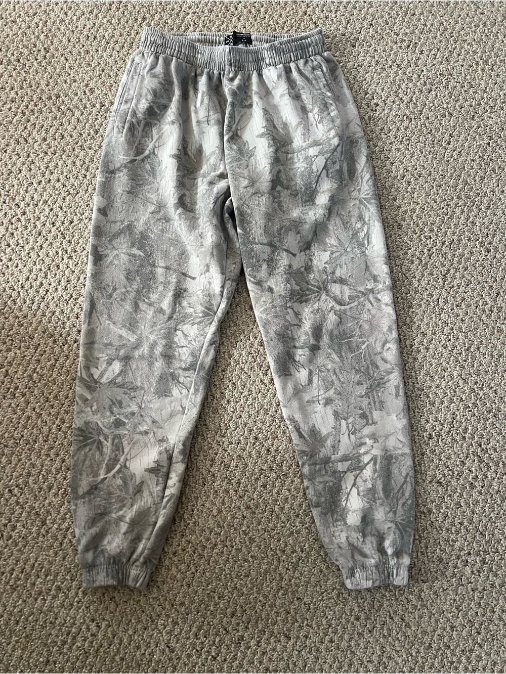 Light Gray Camouflage-Print Men's Jogger Sweatpants